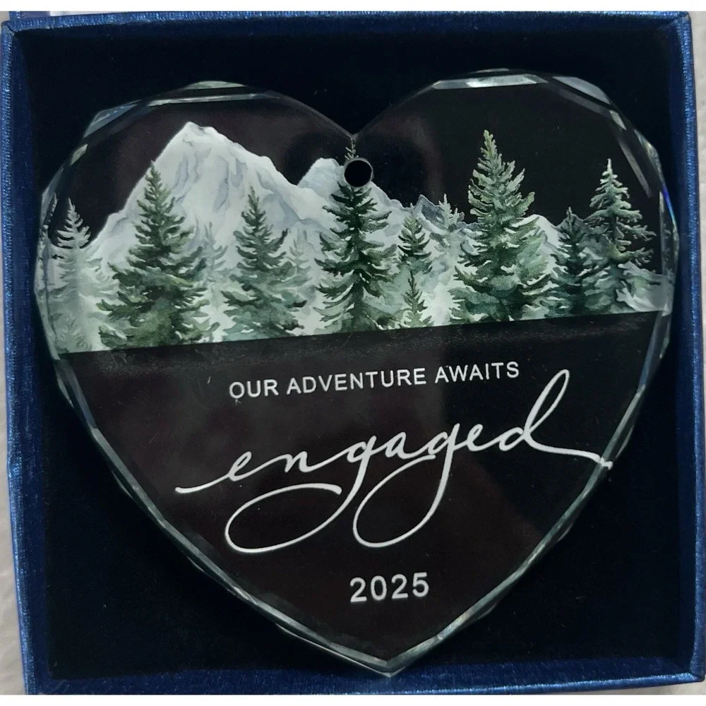 Heart‎ Glass Engaged Ornament 2025 